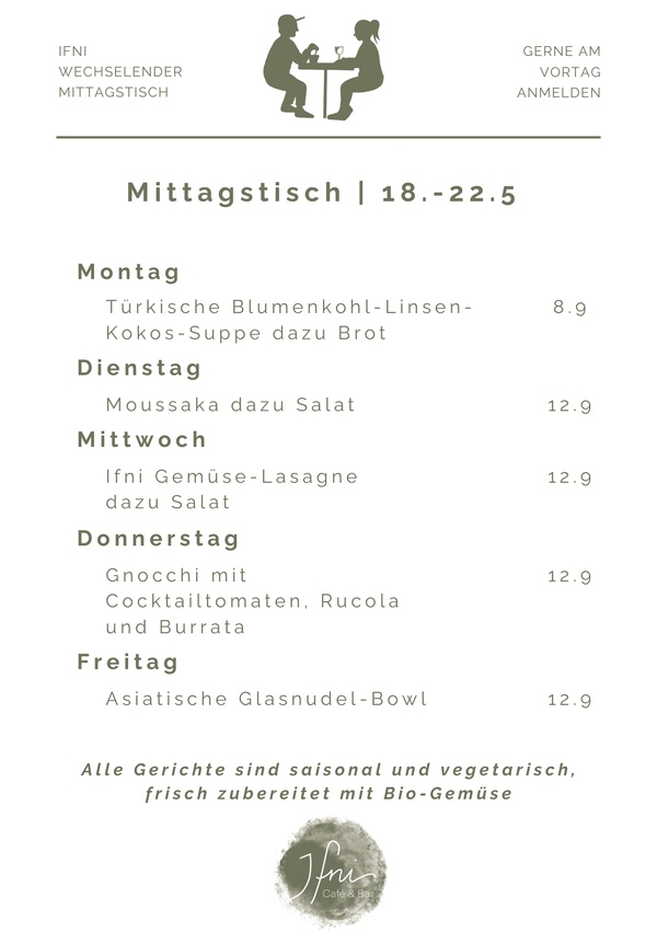 Der Mittagstisch in Füssen vom  18.-22.5