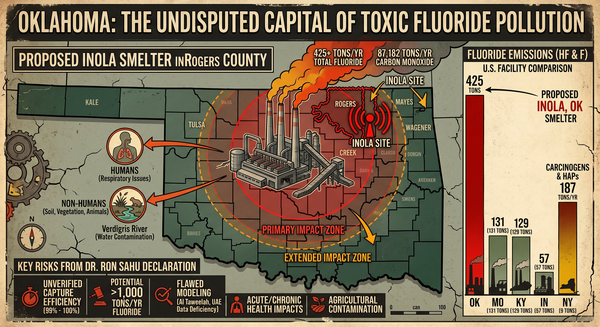 Oklahoma Inola Smelter Positions Oklahoma to Become Undisputed Capital of Toxic Fluoride Pollution