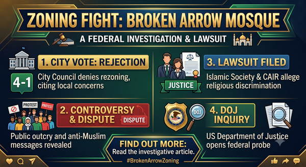 Broken Arrow Denial of Mosque is Now A Federal & Civil Rights Battle