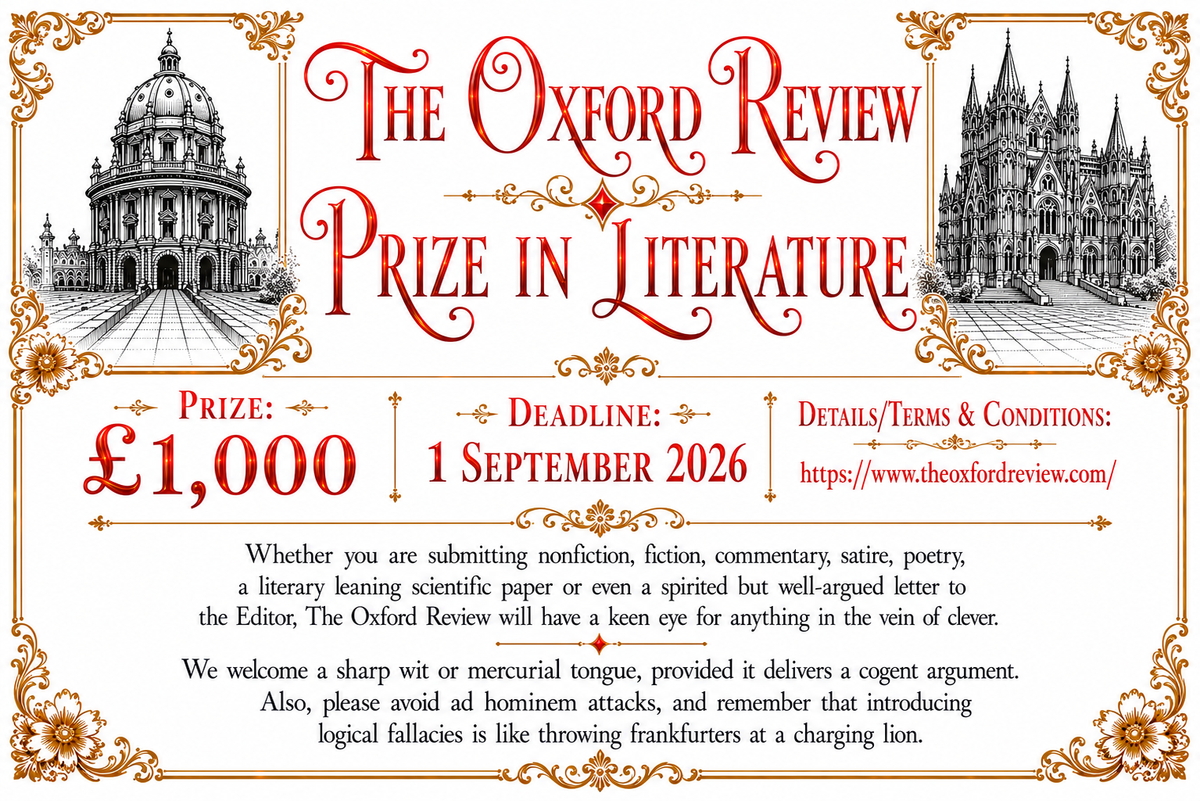 The Oxford Review £1,000 Prize in Literature