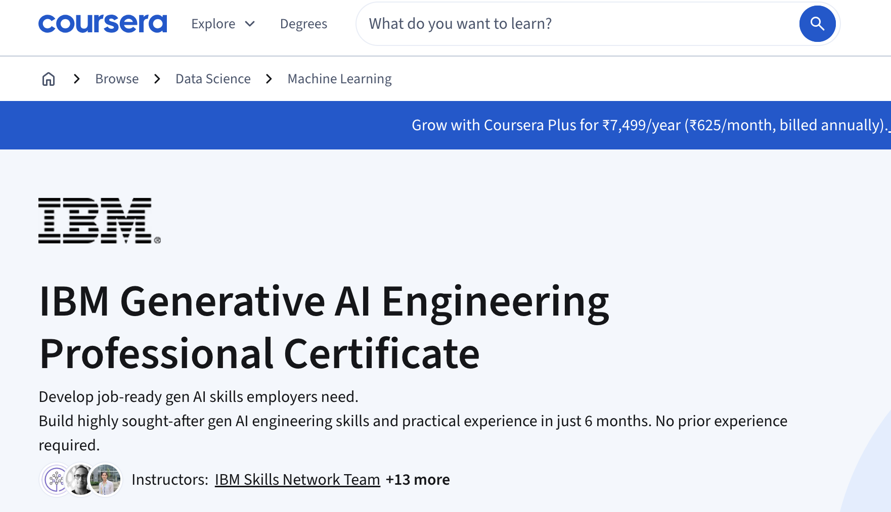 Generative AI Engineering Professional Certificate by coursera