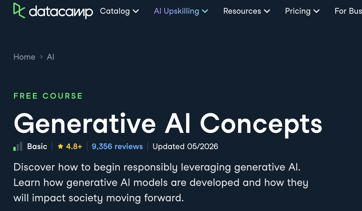 Generative AI Concepts by Datacamp