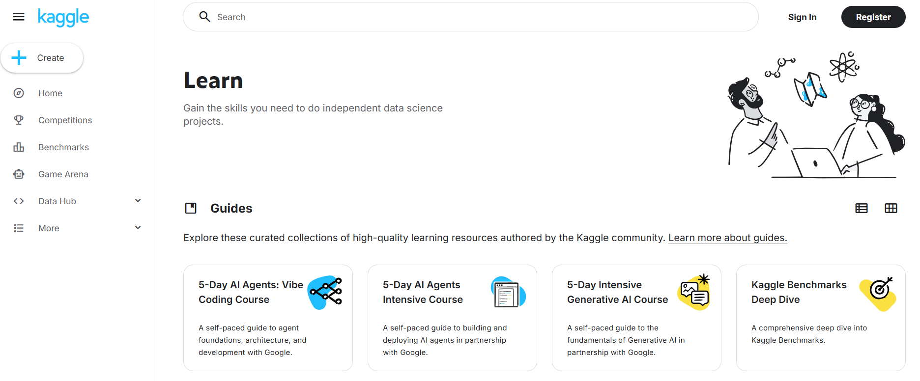 Kaggle home page