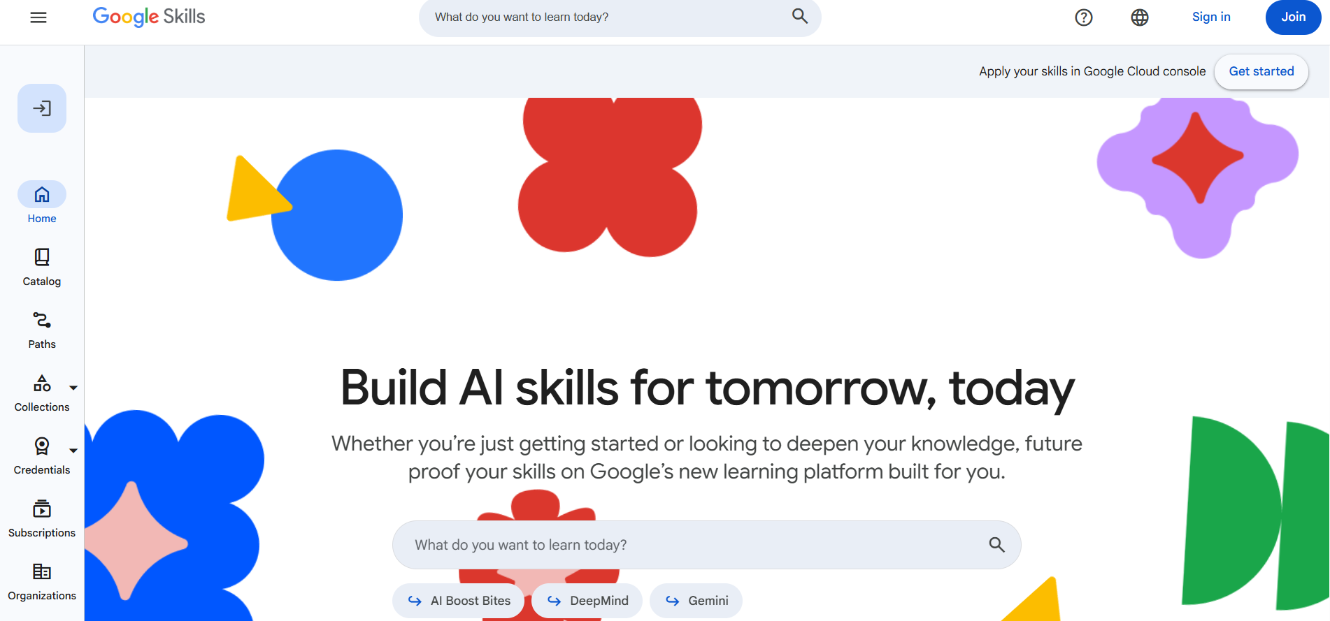Google Cloud Skills Boost home page