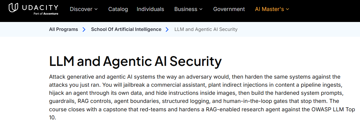 LLM & Agentic AI Security - Udacity