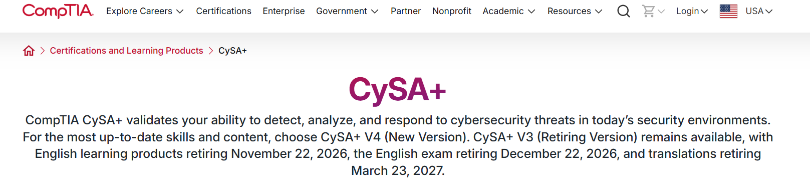 CompTIA CySA+