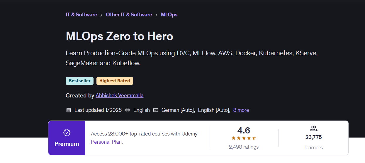 MLOps Zero to Hero - Udemy