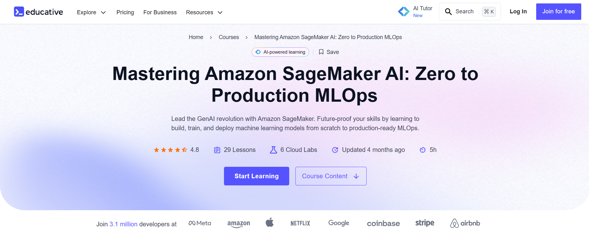 Mastering Amazon SageMaker AI: Zero to Production MLOps - Educative