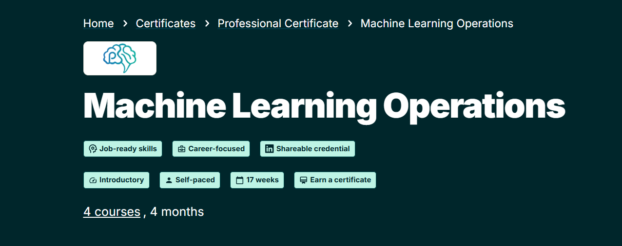 Machine Learning Operations Professional Certificate - edX