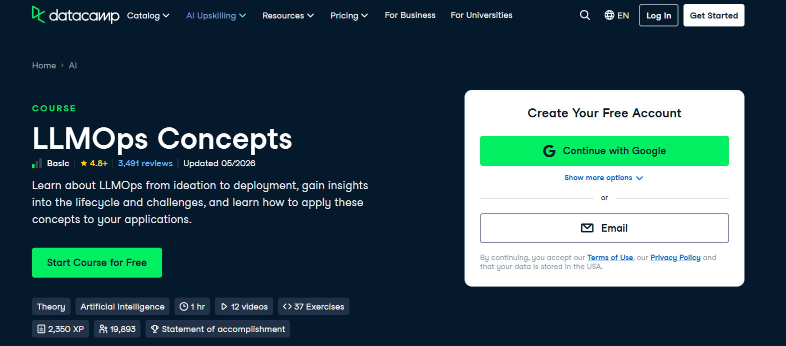 LLMOps Concepts by DataCamp