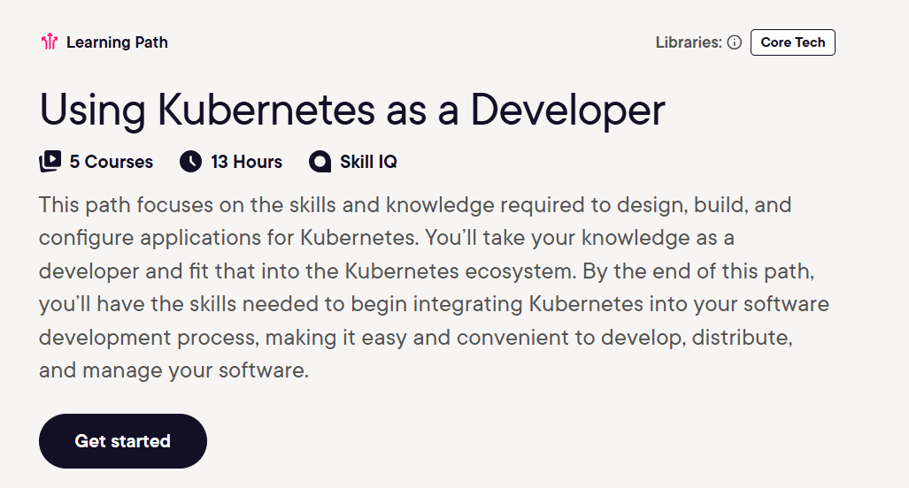 Using Kubernetes as a Developer Path [Pluralsight]