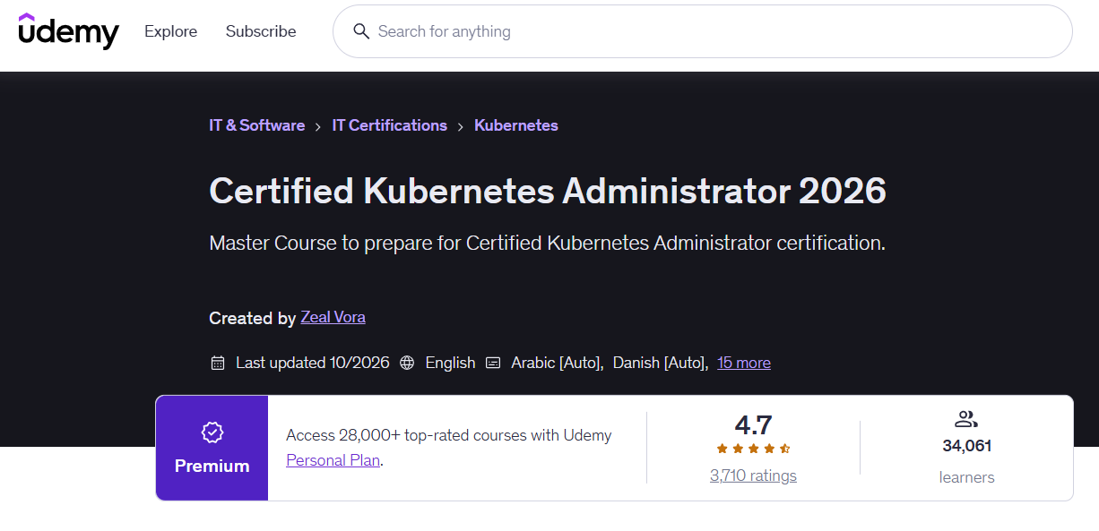 Certified Kubernetes Administrator Master Course