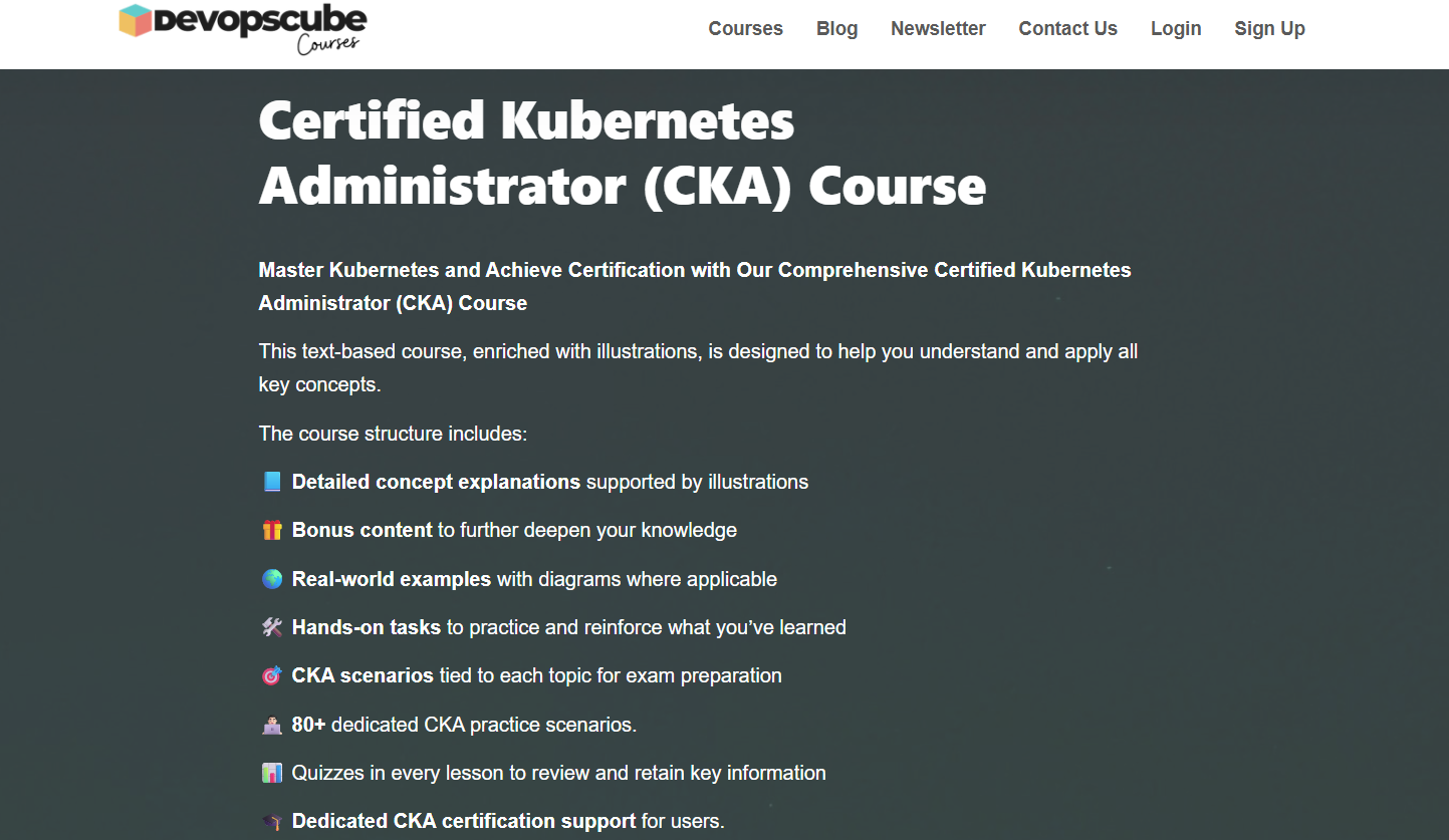 Certified Kubernetes Administrator (CKA) course [DevOpsCube]