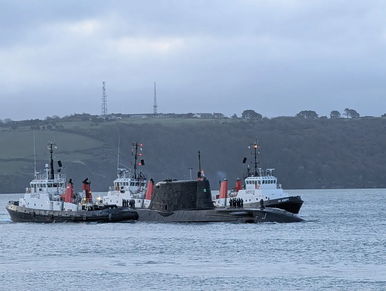 Disaster as broken £1 billion nuclear submarine arrives in Plymouth