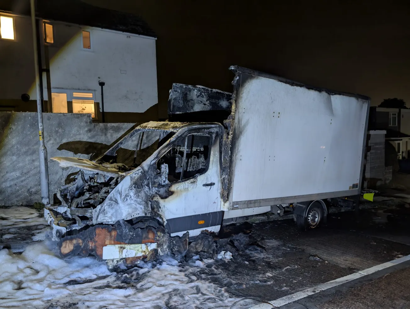 Van completely destroyed in late-night arson attack in Plymouth as police launch investigation