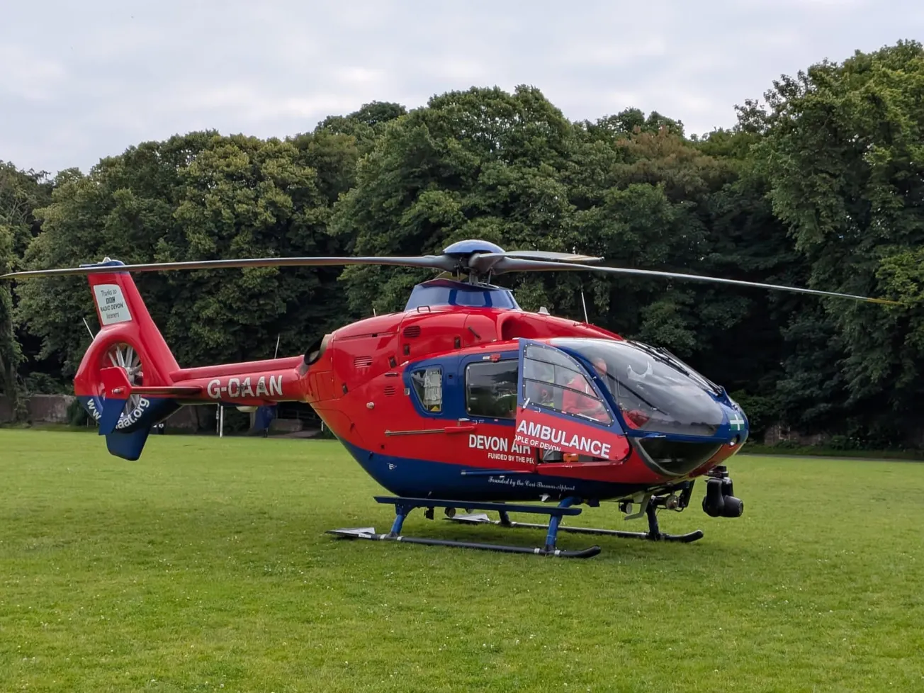 Air ambulance landed in Plymouth’s Victoria Park as emergency unfolded