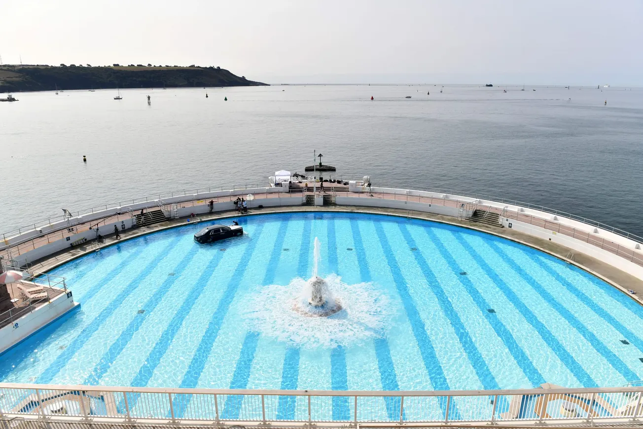 Rolls Royce in Plymouth pool as filming for mystery prestigious British brand takes over