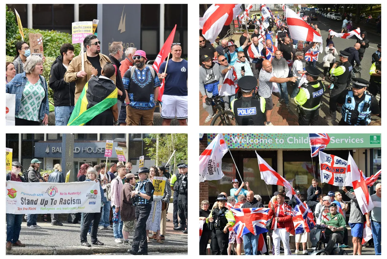 30 powerful pictures as rival protests clash at Ballard House over St George’s flags