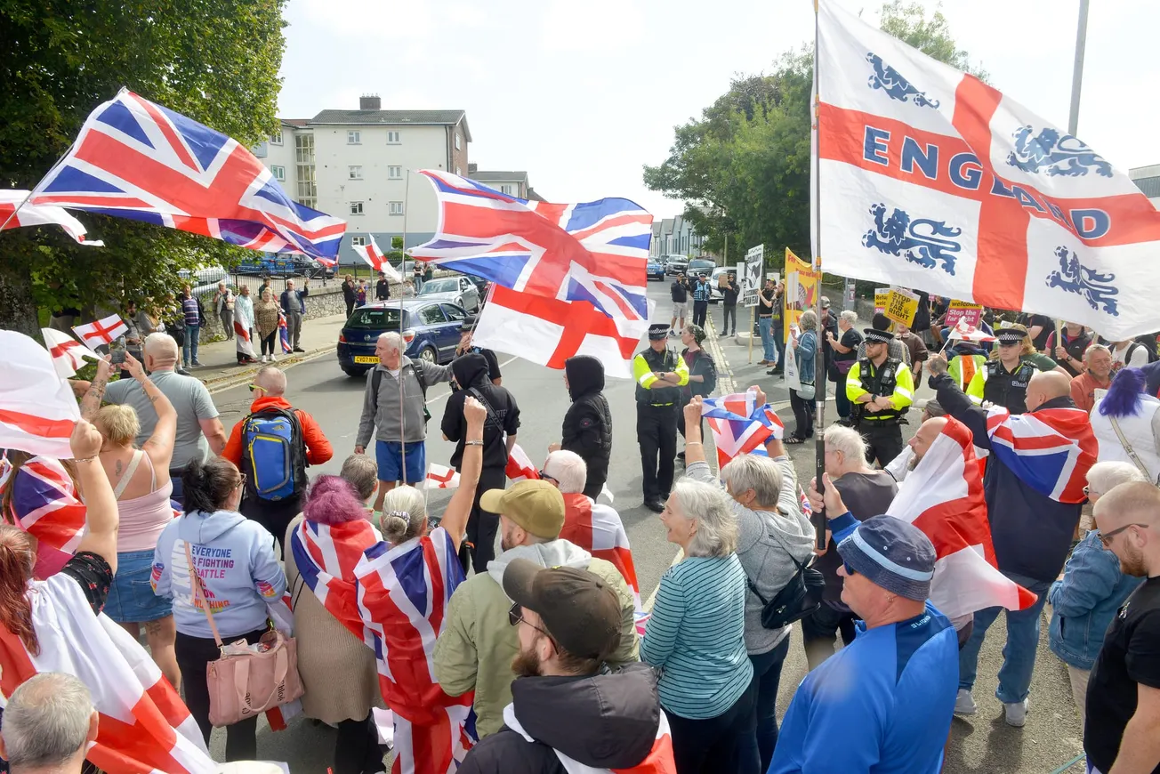 Live updates as hundreds expected at rival flag protests in Plymouth