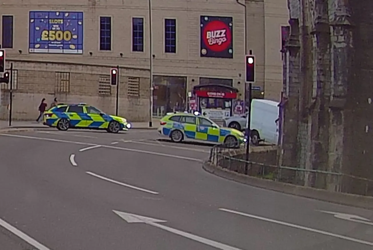 Man arrested after stolen van smashes into roundabout in Plymouth police pursuit