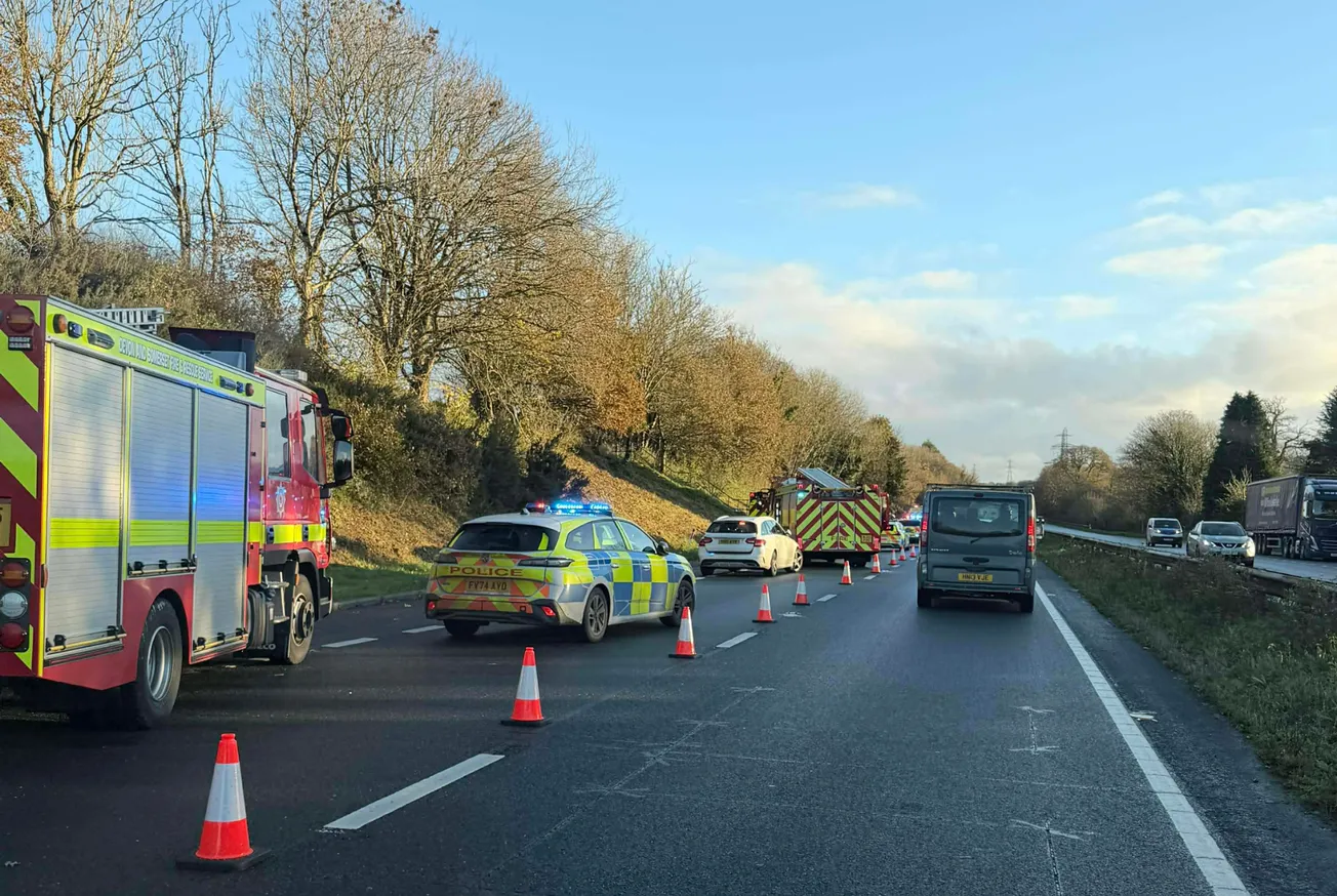 A38 gridlocked as car overturns