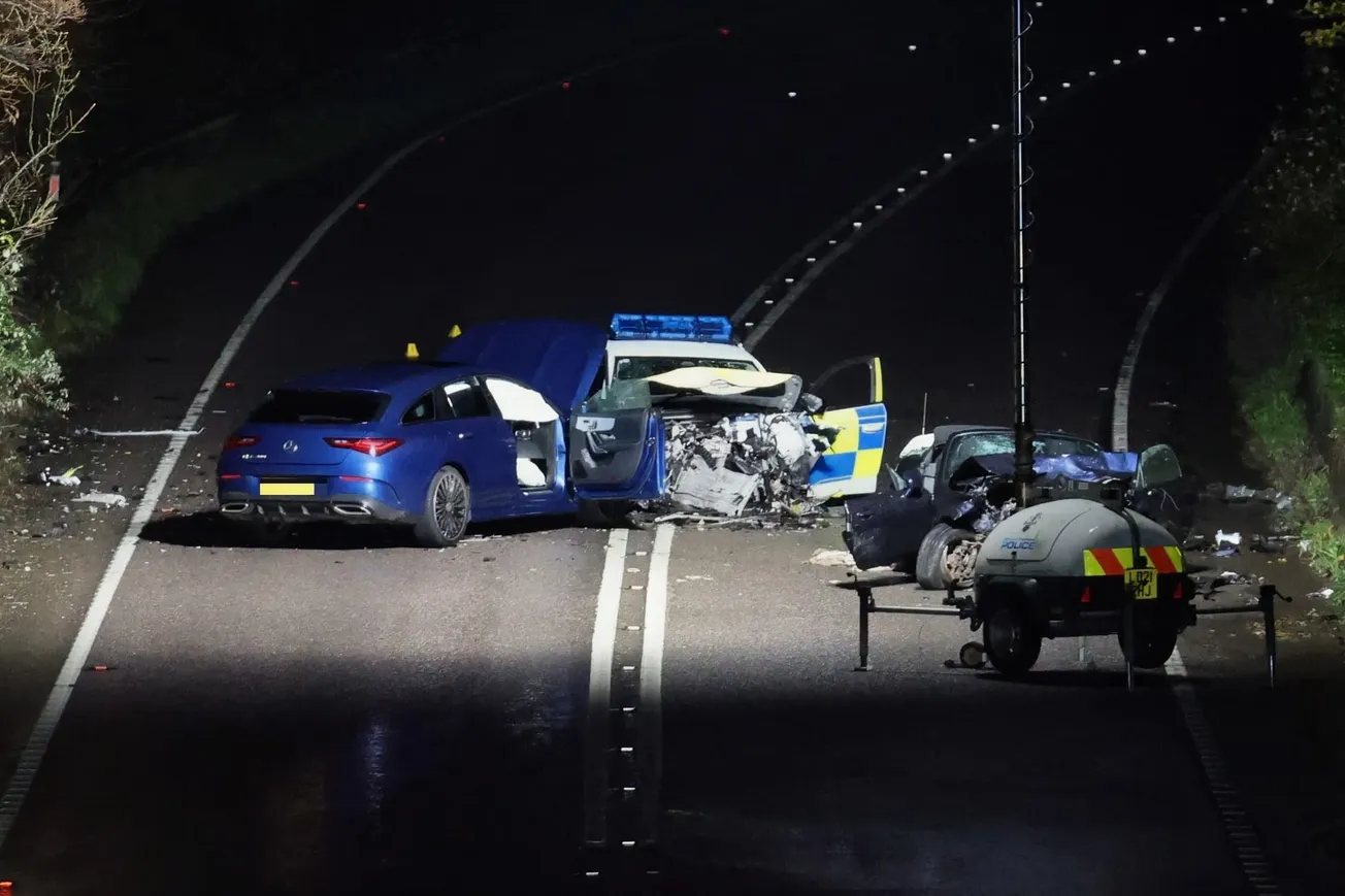 Two police officers seriously injured after A30 crash