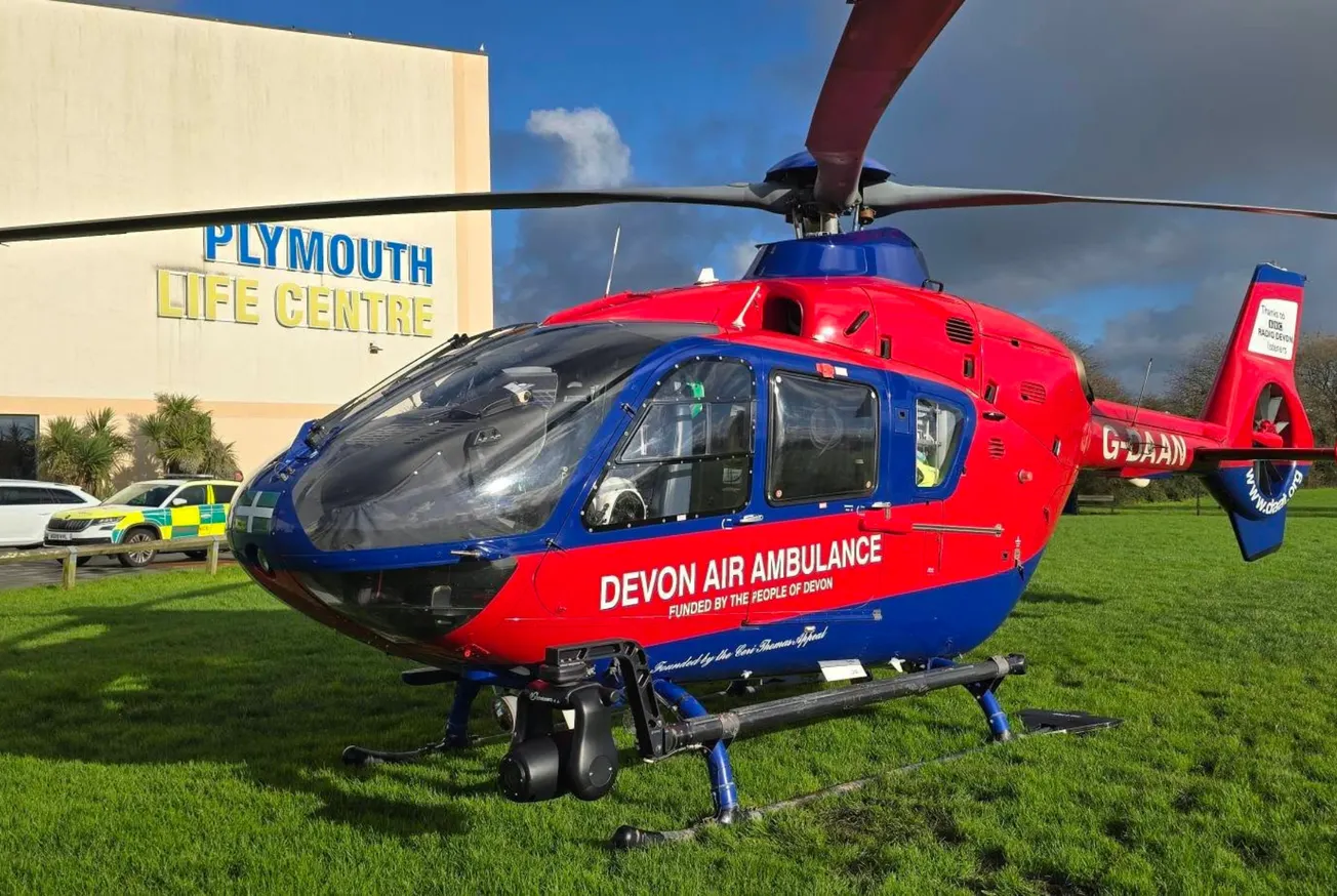 Air ambulance lands after 'medical incident' at Plymouth Life Centre