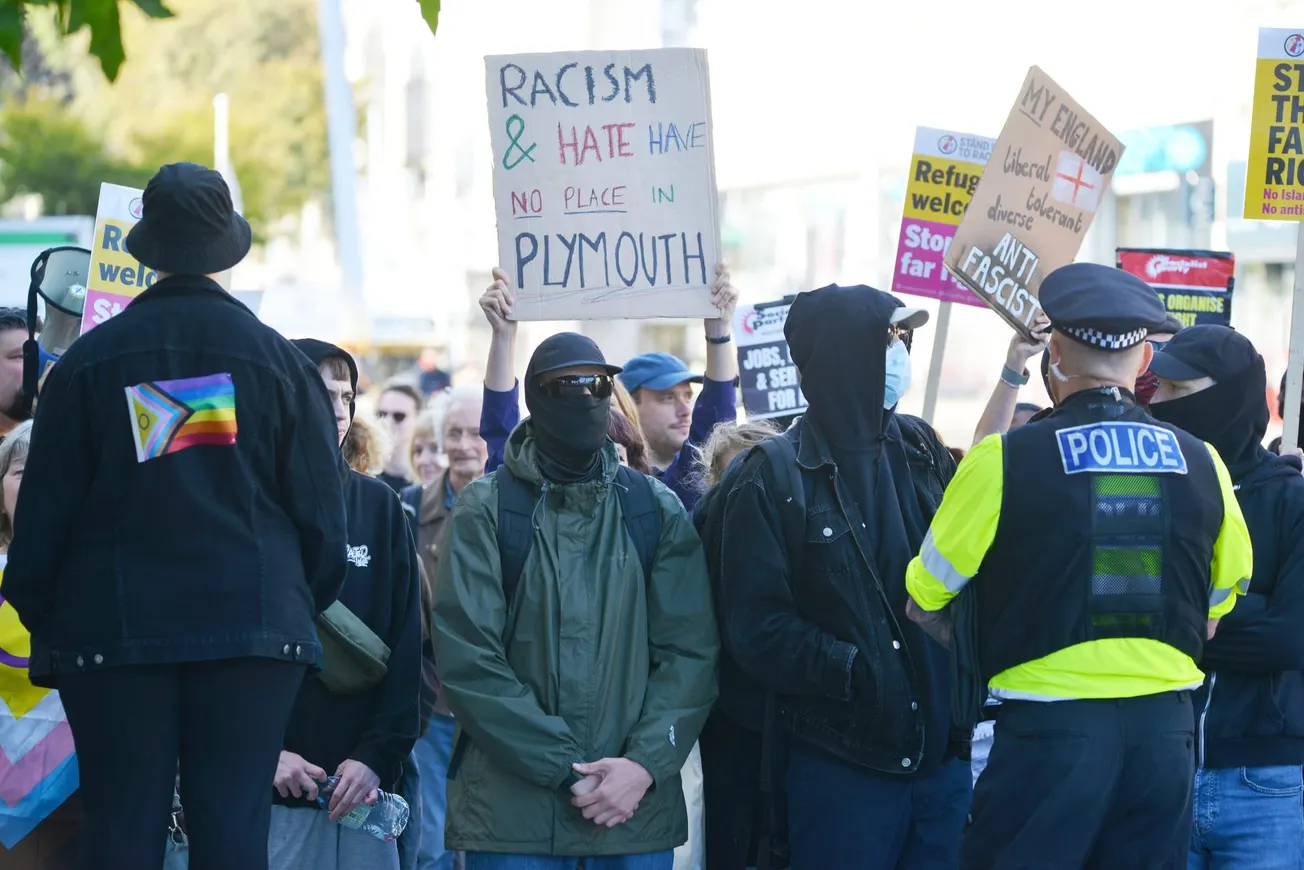 Plymouth protester named and charged after ‘failing to remove a face mask’