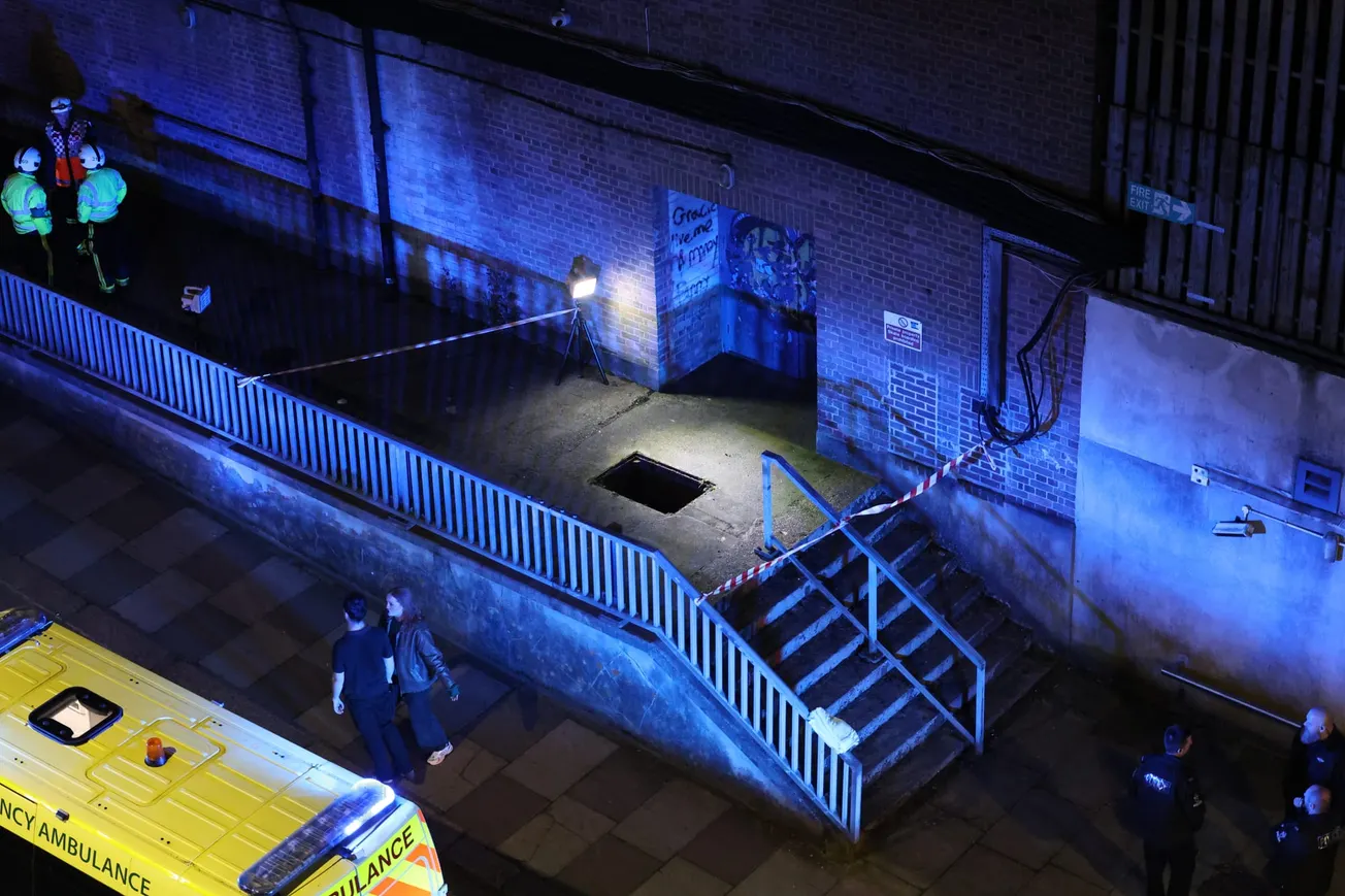 Horror as woman falls 15ft down drain in Plymouth