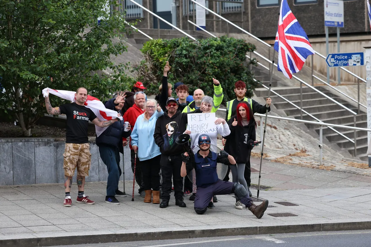 Henry Nowak protest held outside Plymouth police station