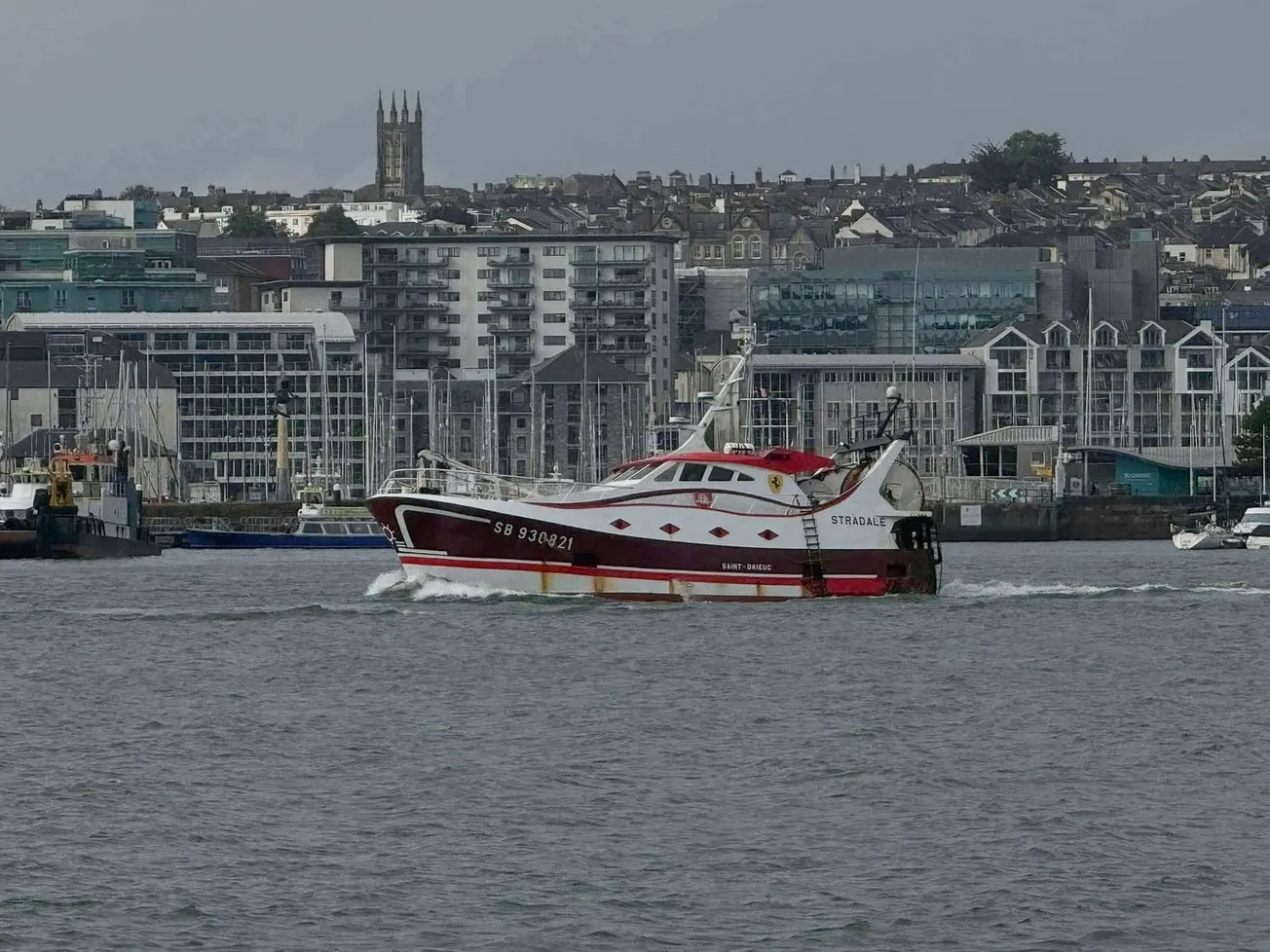 Search for two missing sailors suspended after French vessel sinks off Plymouth