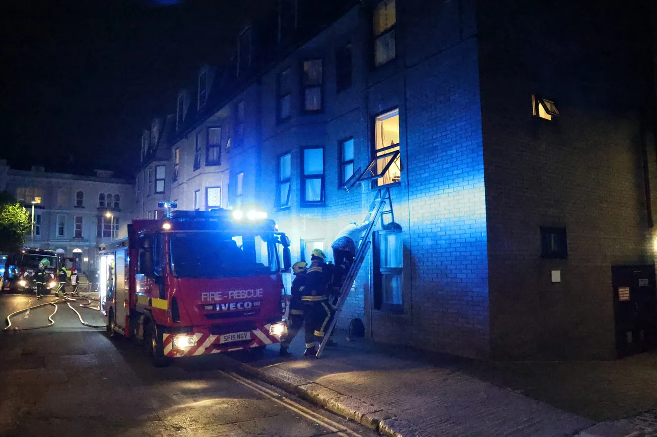 Major fire breaks out at block of flats in Plymouth