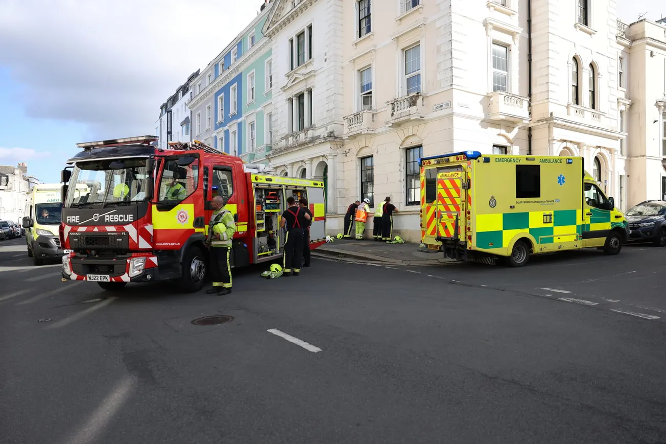Man falls 15ft down drop next to Plymouth pavement