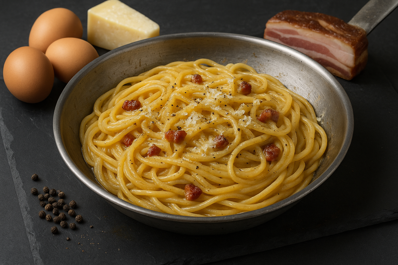 Cómo hacer carbonara original sin crema (cremosa y sin huevo revuelto) Post feature image