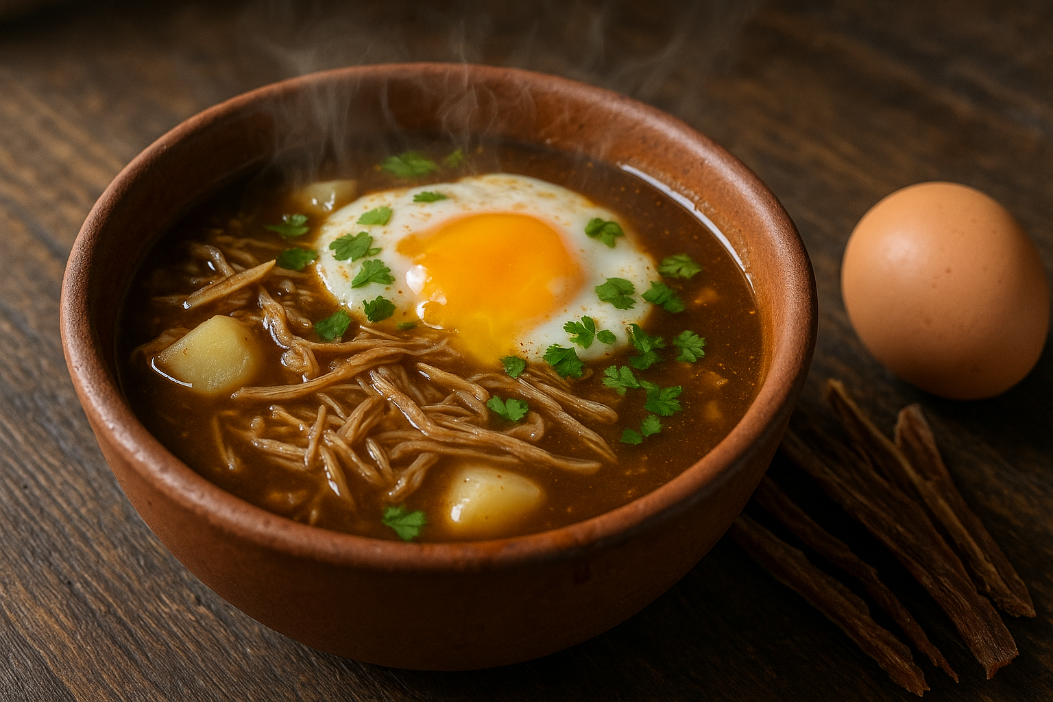 Valdiviano Chileno Casero: Receta Tradicional con Charqui Rehidratado y Huevo Frito Post feature image