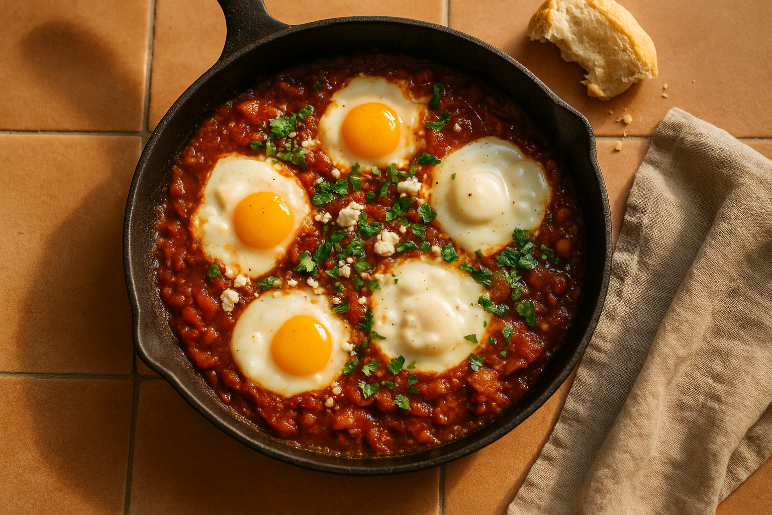 Cómo hacer shakshuka fácil en 25 min (Chile): huevos con yema líquida o cremosa Post image