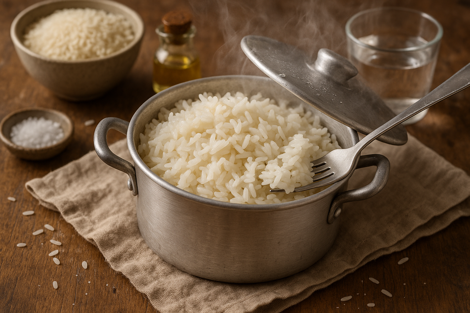 Cómo hacer arroz graneado en 20 minutos (regla 1:2, fuego bajo y reposo) Post image