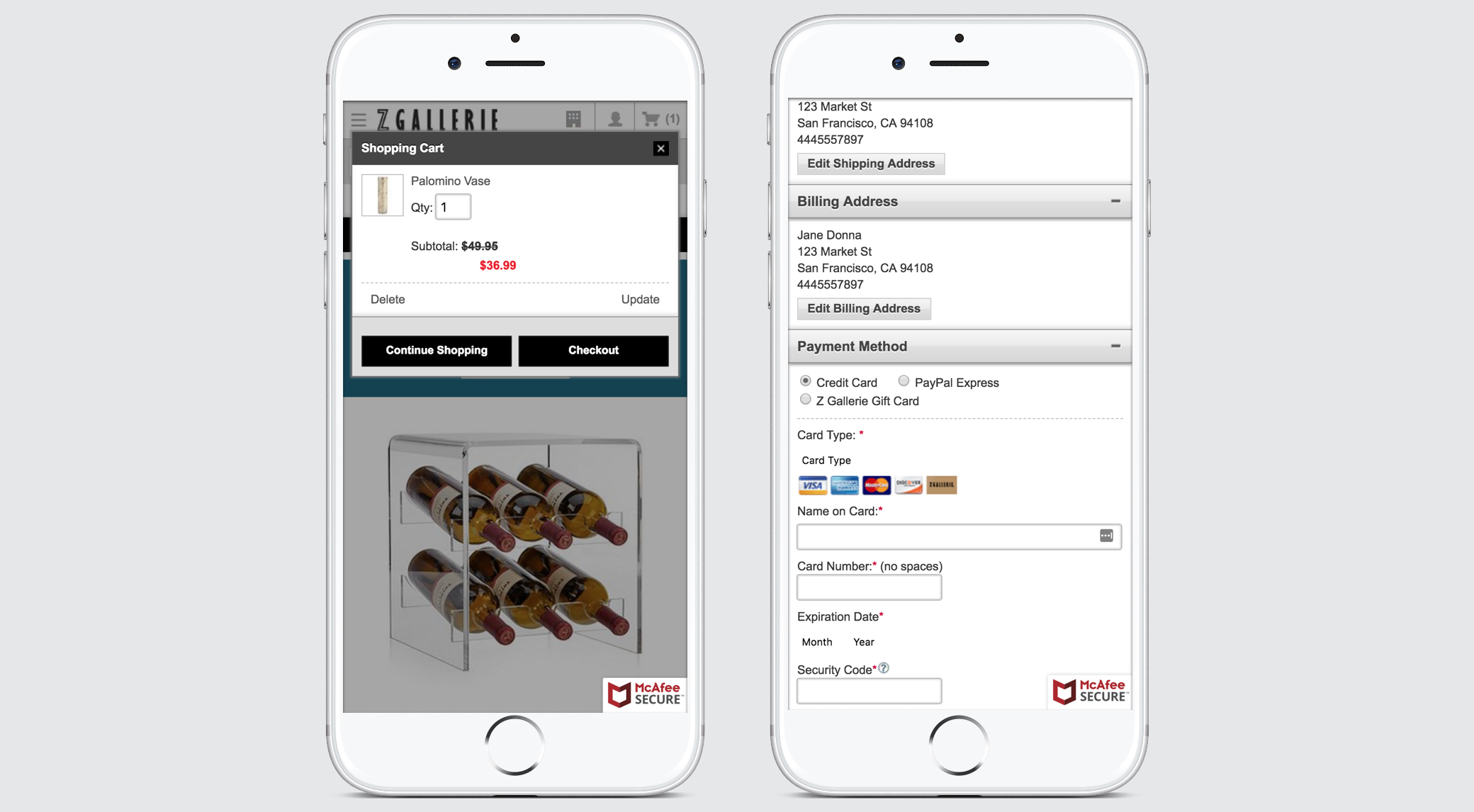 Zgallerie-cart-and-checkout