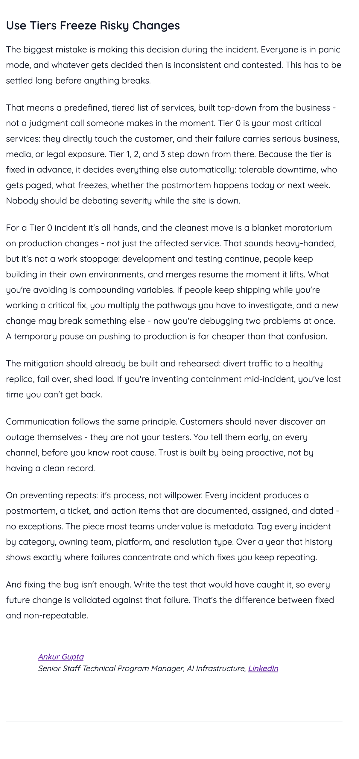 Ankur Gupta’s section of the COO Insider article