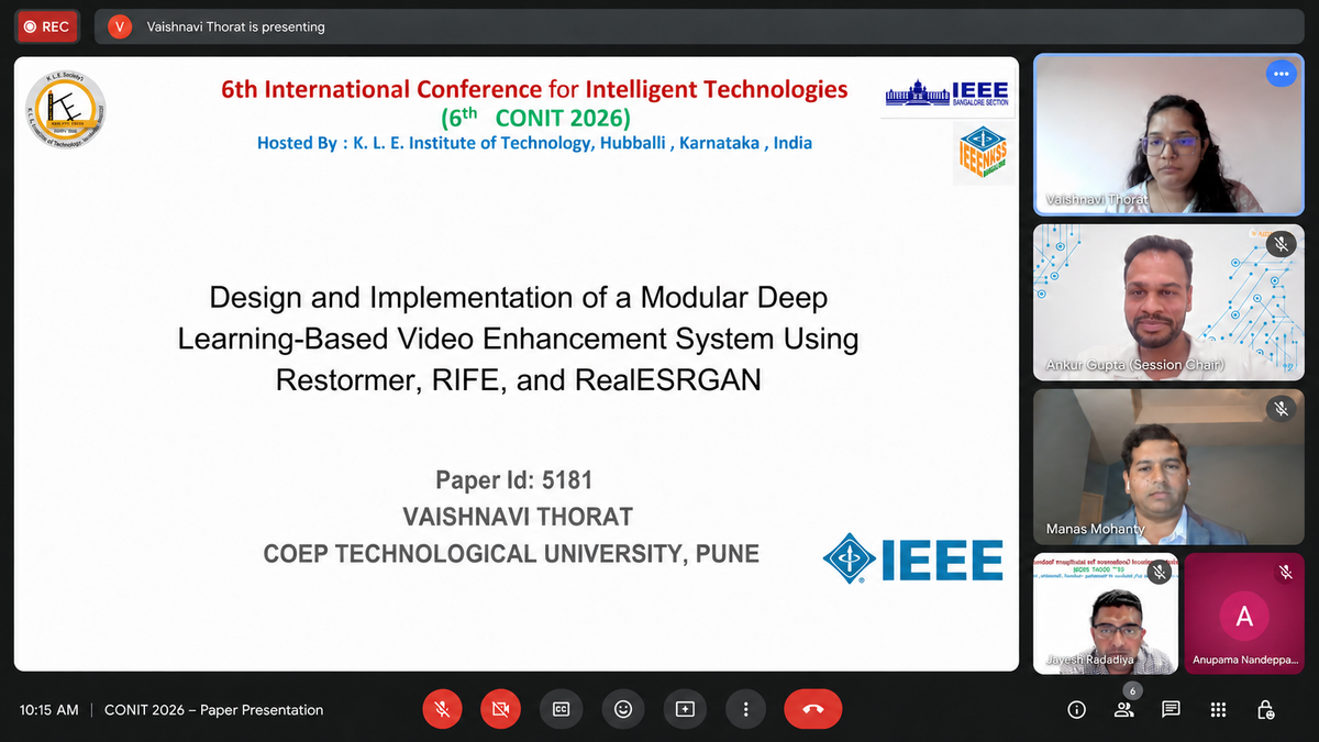Session Chair, IEEE CONIT 2026
