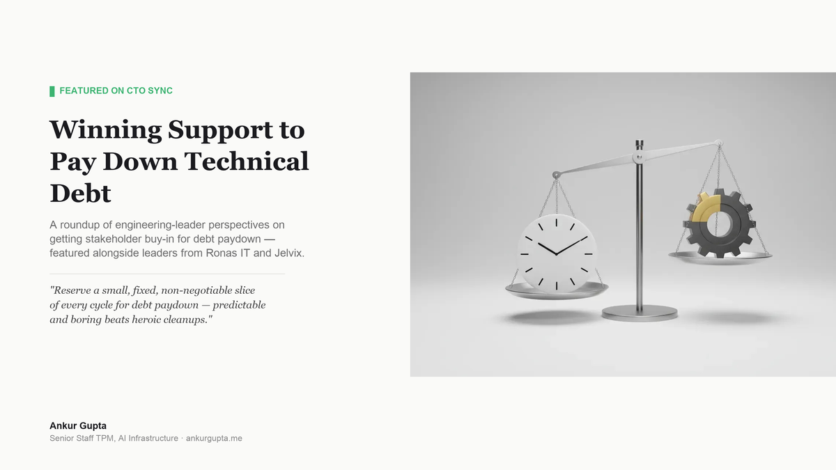 On CTO Sync: Winning Support to Pay Down Technical Debt