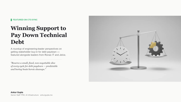 On CTO Sync: Winning Support to Pay Down Technical Debt