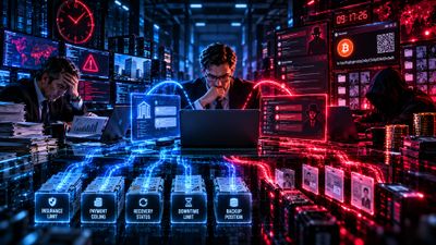 Ransomware negotiator positioned between a corporate victim and cyber extortionist, with ransom demand, leaked files, payment limits, recovery status, and backup data visible
