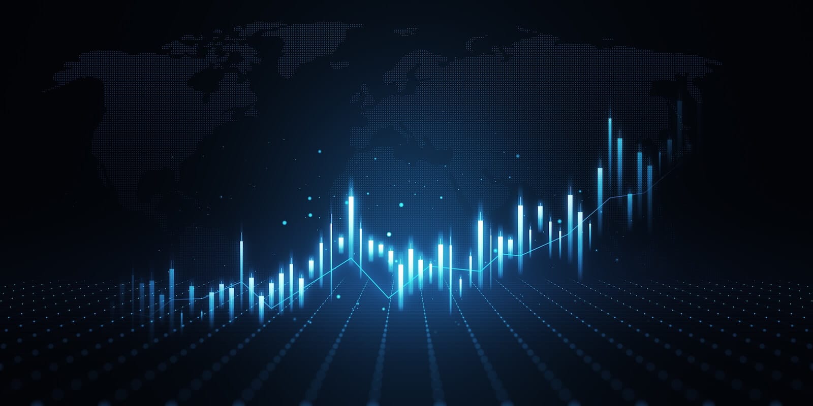 Image of chart with globe in dark background