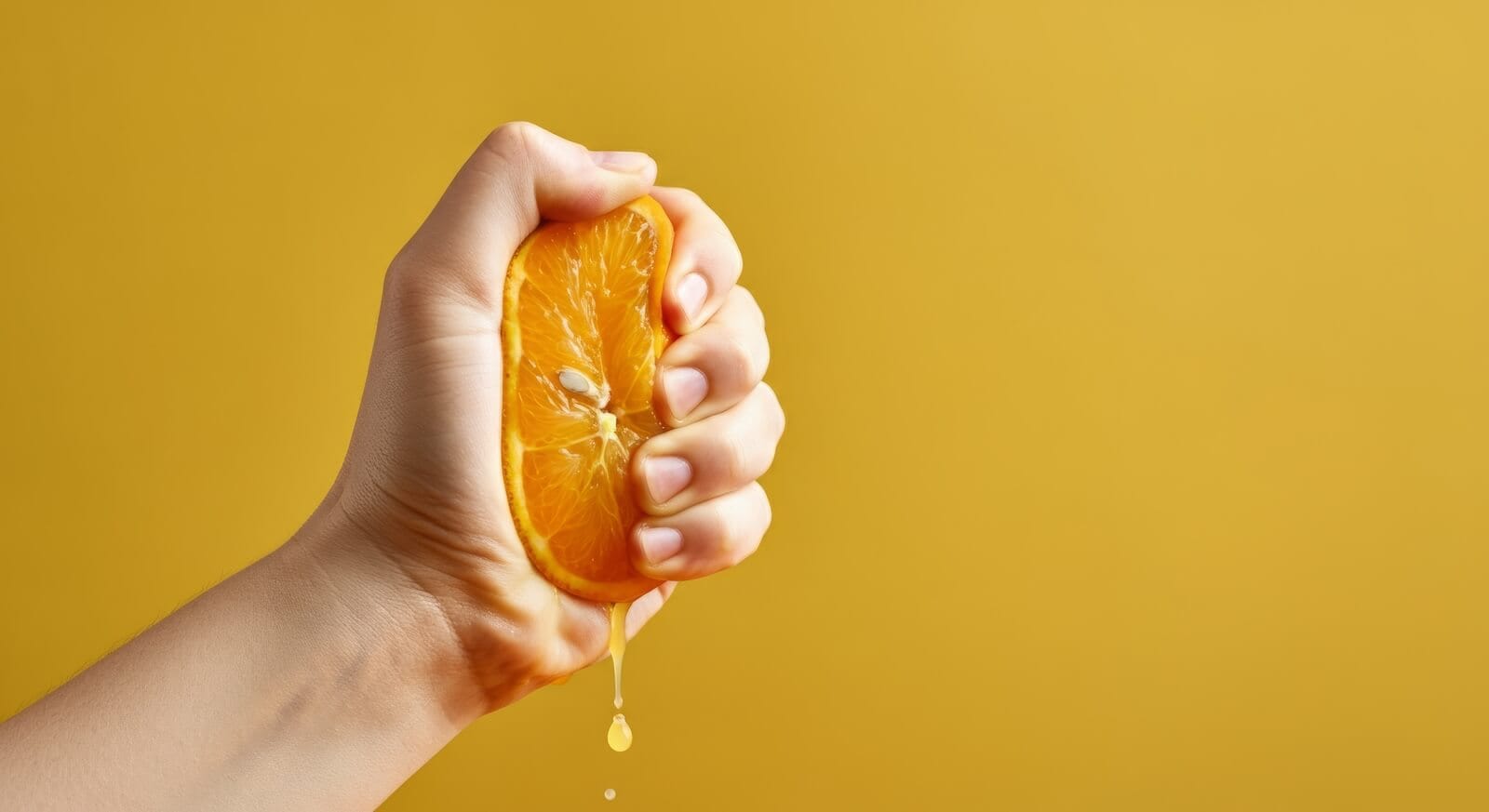 A hand squeezing an orange: TTM Squeeze indicator