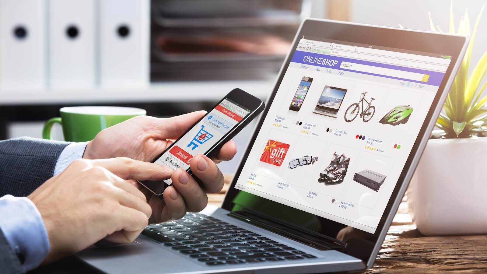 Person shopping online
