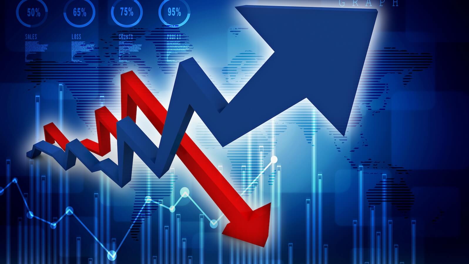 Arrows going up and down