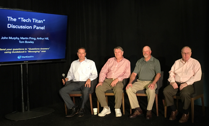 Arthur Hill, Martin Pring, Tom Bowley, and John Murphy at ChartCon 2016