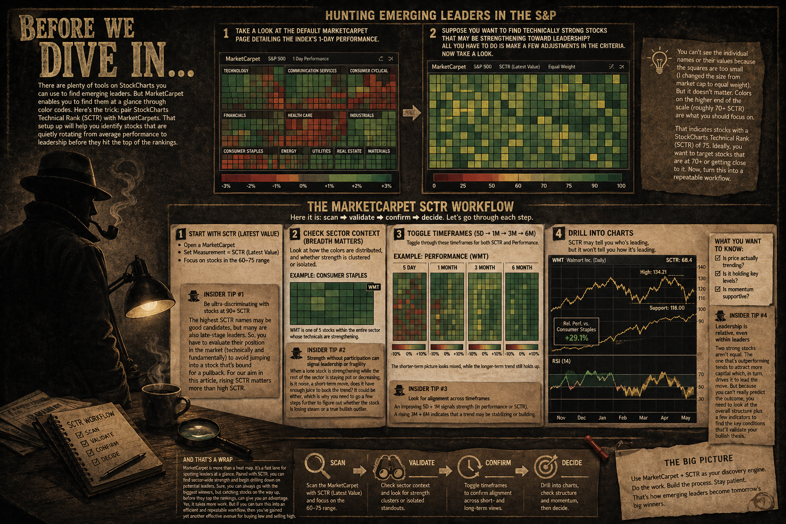 StockCharts Insider: How to Use MarketCarpet and SCTR to Spot Potential Leaders Early On