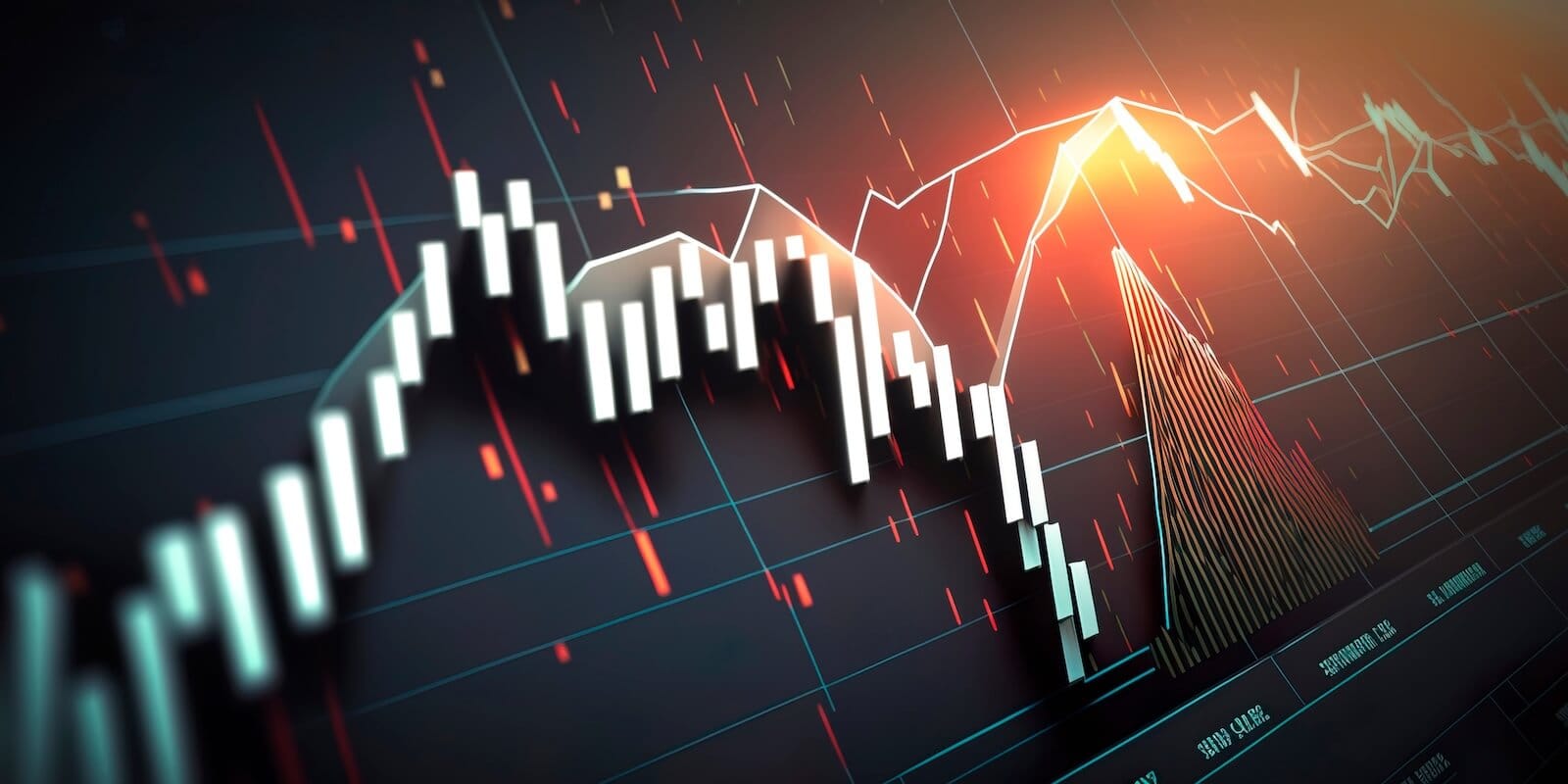 Chart of stock price falling